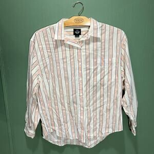 Dockers L Striped Button Down Shirt 100 Cotton Long Sleeve Classic
